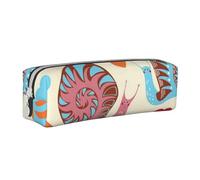 ESASAM Cute Snail Leather Zipper Three-Dimensional Pencil Case, Simple and Elegant, Fashionable and Practical