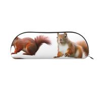 ESASAM Cute Squirrel Leather Semi-Circular Storage Bag, Semi-Circular Shape, Simple and Fashionable