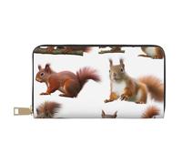 ESASAM Cute Squirrel Long Imitation Leather Wallet, Stylish, Practical, and Durable