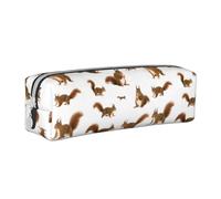 ESASAM Cute Squirrel Simple and Stylish Leather Pencil Case - Stationery Organizer and Travel Storage, Pencil Holder, Pencil Bag, Zipper Pouch, Pen Case, Art Supplies