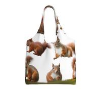 ESASAM Cute Squirrel Stylish Canvas One-Shoulder Commuter Bag-Suitable For Daily Use And Urban Exploration
