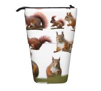 ESASAM Cute Squirrel Vertical Retractable Pencil Case, Easy to Use, Adjustable Size According to Needs