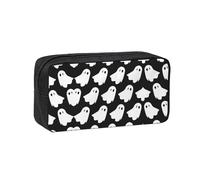 ESASAM Cute White Ghost Halloween Pattern Large Capacity Pencil Case, Sturdy and Durable, with A Firm and Sturdy Body