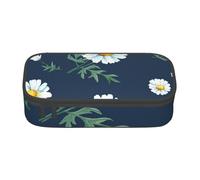 ESASAM Daisy Print Pencil Case Spacious Oxford Cloth Storage with Multiple Compartments