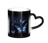 ESASAM Dark Blue Butterflies Starry Sky Color Changing Mug, Adding A Touch of Magic to Your Daily Life
