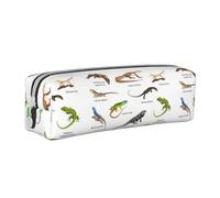 ESASAM Different Types of Lizard Simple and Stylish Leather Pencil Case - Stationery Organizer and Travel Storage, Pencil Holder, Pencil Bag, Zipper Pouch, Pen Case, Art Supplies