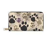 ESASAM Dog Paws Print 2 Long Imitation Leather Wallet, Stylish, Practical, and Durable