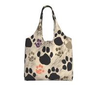 ESASAM Dog Paws Print 2 Stylish Canvas One-Shoulder Commuter Bag-Suitable For Daily Use And Urban Exploration