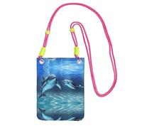 ESASAM Dolphins In The Sea A Large Capacity Crossbody Phone Case For Worry Free Travel