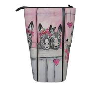 ESASAM Donkey and Flower Vertical Retractable Pencil Case, Easy to Use, Adjustable Size According to Needs