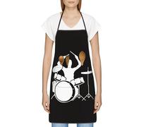 ESASAM Drummer Print Anti-Soil Apron With Pockets And Lock Edge â€“ Full-Length Apron For Your Everyday Kitchen Adventures