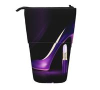 ESASAM Elegant Purple High Heels with Lipstick Vertical Retractable Pencil Case, Easy to Use, Adjustable Size According to Needs