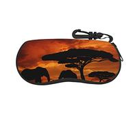 ESASAM Elephant Print Ultra-Lightweight And Portable Soft Shell Glasses Case - Full-Print Design, Versatile Utility, Exceptional Protection And Spacious Interior
