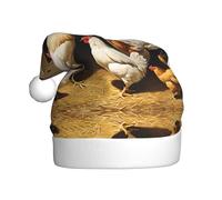 ESASAM Farm Chickens Adult Plush Christmas Hat, Comfortable And Holiday Accessories For The Holiday Season