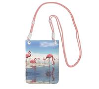 ESASAM Flock Of Pink Flamingos On The Beach A Large Capacity Crossbody Phone Case For Worry Free Travel