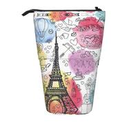 ESASAM French Paris Tour Eiffel Tower Vertical Retractable Pencil Case, Easy to Use, Adjustable Size According to Needs