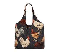 ESASAM French Roosters Stylish Canvas One-Shoulder Commuter Bag-Suitable For Daily Use And Urban Exploration