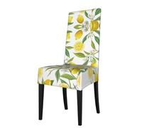 ESASAM Fresh Tropical Lemons Printed Dining Chair Protective Cover, Machine Washable, Suitable For Universal Armless Chairs