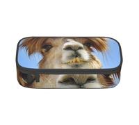 ESASAM Funny Alpaca Llama Print Pencil Case Spacious Oxford Cloth Storage with Multiple Compartments