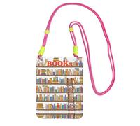 ESASAM Funny Book Shelves Collection And Ladder A Large Capacity Crossbody Phone Case For Worry Free Travel