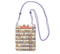 ESASAM Funny Book Shelves Collection And Ladder A Large Capacity Crossbody Phone Case For Worry Free Travel