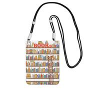 ESASAM Funny Book Shelves Collection And Ladder A Large Capacity Crossbody Phone Case For Worry Free Travel