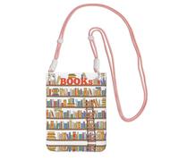 ESASAM Funny Book Shelves Collection And Ladder A Large Capacity Crossbody Phone Case For Worry Free Travel