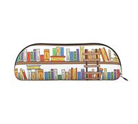 ESASAM Funny Book Shelves Collection and Ladder Leather Semi-Circular Storage Bag, Semi-Circular Shape, Simple and Fashionable