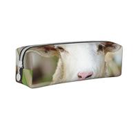 ESASAM Funny Naughty Sheep Tongue Cute Animal Leather Zipper Three-Dimensional Pencil Case, Simple and Elegant, Fashionable and Practical