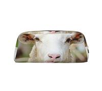 ESASAM Funny Naughty Sheep Tongue Cute Animal Leather Zipper Three-Dimensional Pencil Case, Simple and Elegant, Fashionable and Practical