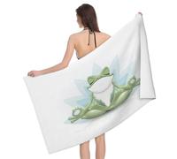 ESASAM Funny Yoga Frog Print Premium Bath Towel - Luxurious, Super Absorbent, And Stylish