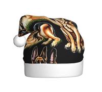 ESASAM German Shepherd Adult Plush Christmas Hat, Comfortable And Holiday Accessories For The Holiday Season