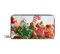 ESASAM Gingerbread Man Candy Long Imitation Leather Wallet, Stylish, Practical, and Durable
