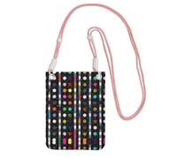 ESASAM Glitter Rainbow Polka Dot Stripe Black And White 4 A Large Capacity Crossbody Phone Case For Worry Free Travel