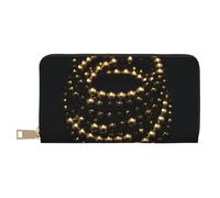 ESASAM Gold Black Long Imitation Leather Wallet, Stylish, Practical, and Durable