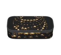 ESASAM Gold Black Print Pencil Case Spacious Oxford Cloth Storage with Multiple Compartments