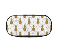 ESASAM Gold Glitter Pineapples Fruit Fashion Pencil Case-The Necessary Storage Space for Pens, Pencils and Stationery