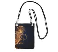 ESASAM Gold Musical Note With Fallen Shiny Star A Large Capacity Crossbody Phone Case For Worry Free Travel
