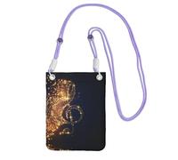 ESASAM Gold Musical Note With Fallen Shiny Star A Large Capacity Crossbody Phone Case For Worry Free Travel