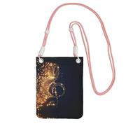 ESASAM Gold Musical Note With Fallen Shiny Star A Large Capacity Crossbody Phone Case For Worry Free Travel