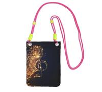 ESASAM Gold Musical Note With Fallen Shiny Star A Large Capacity Crossbody Phone Case For Worry Free Travel