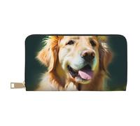 ESASAM Golden Retriever Dog Long Imitation Leather Wallet, Stylish, Practical, and Durable