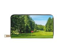 ESASAM Golf Course Lawn Long Imitation Leather Wallet, Stylish, Practical, and Durable