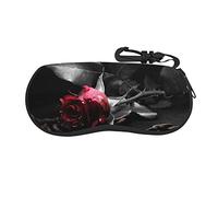 ESASAM Gothic Black Roses Print Ultra-Lightweight And Portable Soft Shell Glasses Case â€“ Full-Print Design, Versatile Utility, Exceptional Protection And Spacious Interior