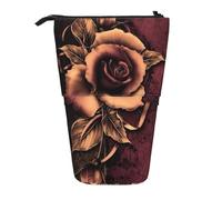 ESASAM Gothic Rose Vertical Retractable Pencil Case, Easy to Use, Adjustable Size According to Needs