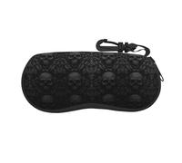ESASAM Gothic Wallpaper Skull Print Ultra-Light Portable Soft Shell Glasses Case (Horizontal Style) â€“ Full-Print Double-Sided Design, Versatile & Compact, Made With Neoprene Material