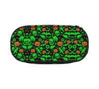 ESASAM Green Ghost Horror Halloween Pumpkin Fashion Pencil Case-The Necessary Storage Space for Pens, Pencils and Stationery