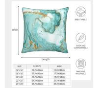 ESASAM Green Gold Marble 2-Piece Imitation Linen Pillowcase, Thick And Stylish, Providing You With The Most Peaceful Relaxation