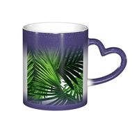 ESASAM Green Leaves of Palm Tree Tropical Plant Starry Sky Color Changing Mug, Adding A Touch of Magic to Your Daily Life