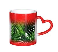 ESASAM Green Leaves of Palm Tree Tropical Plant Starry Sky Color Changing Mug, Adding A Touch of Magic to Your Daily Life